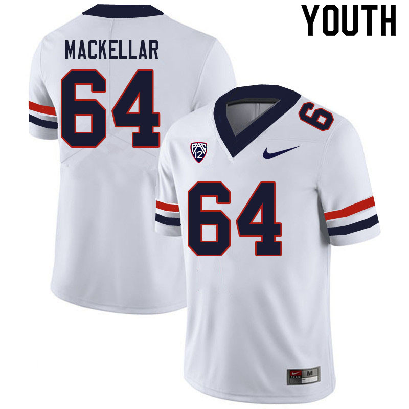 Youth #64 Seth MacKellar Arizona Wildcats College Football Jerseys Sale-White - Click Image to Close